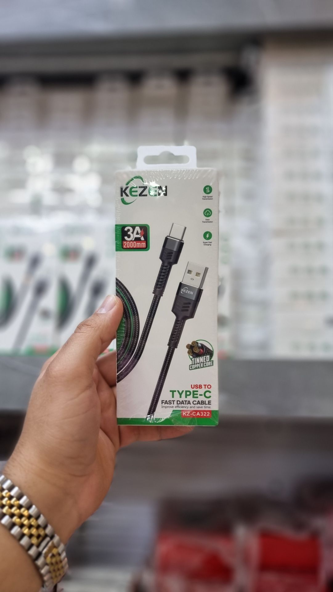 کابل شارژ تایپسی اورجینال برند KEZEN مدل KZ-CA322 کنفی